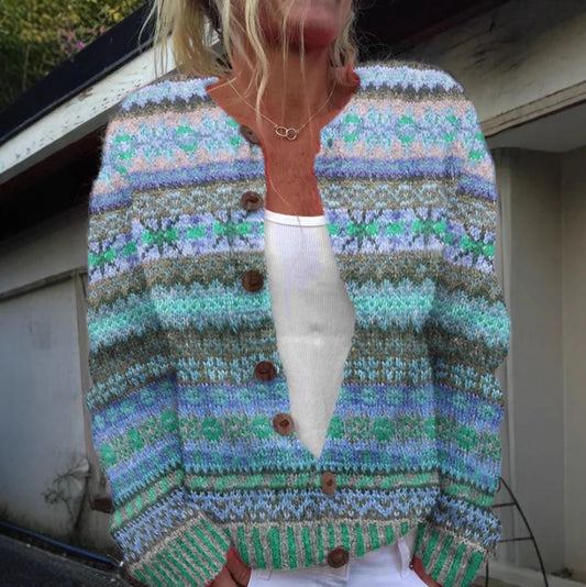 Lotte | Women’s Blue Printed Cardigan