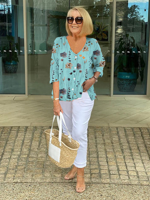 Elodie – Floral Blouse With Soft Drape