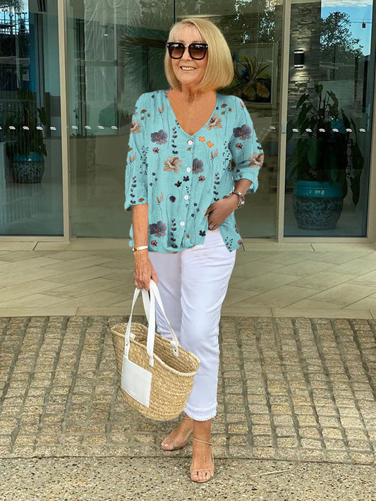 Elodie – Floral Blouse With Soft Drape