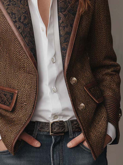 Jacqueline™ | Tailored Herringbone Blazer