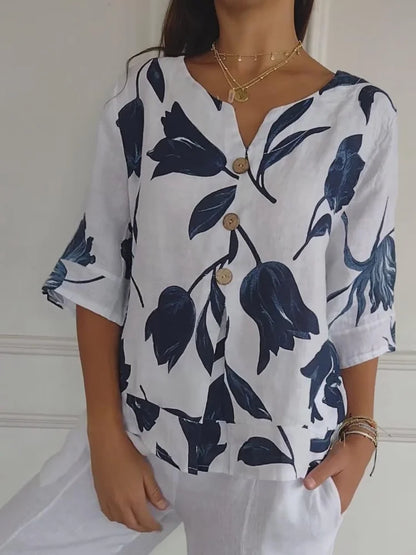 Maxine™ | Floral Button Blouse