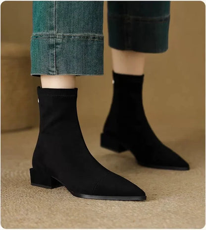 Margot™ | Suede Pointed-Toe Ankle Boots