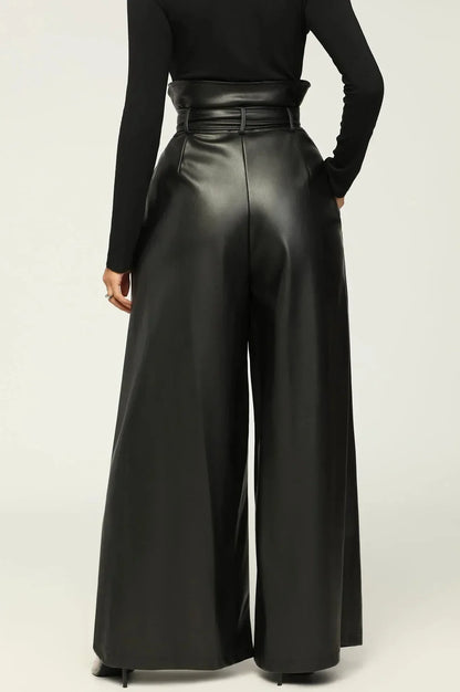 DILA | High-Waist Pants with Belt and Side Zipper