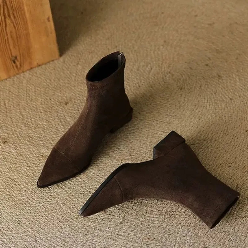 Margot™ | Suede Pointed-Toe Ankle Boots