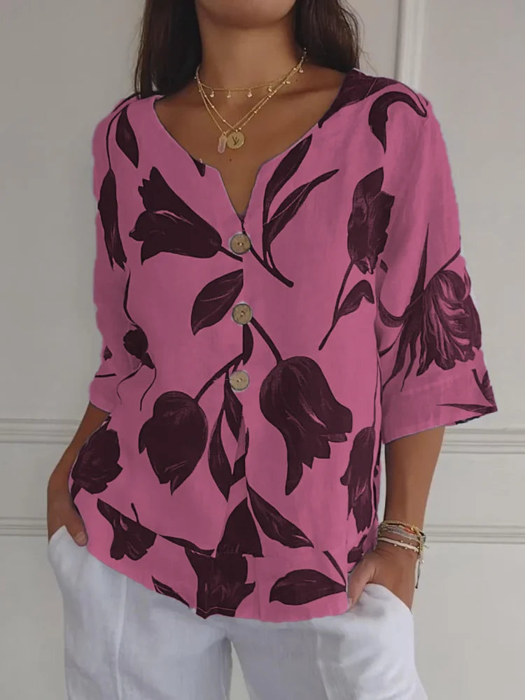 Maxine™ | Floral Button Blouse