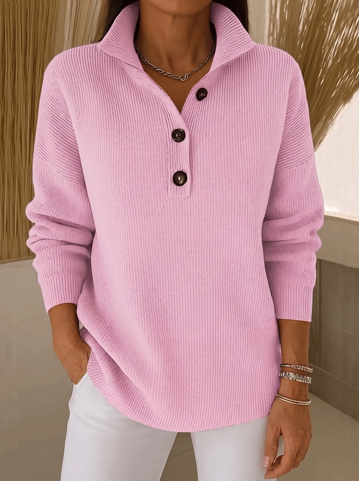 Rosalind™ | V-Neck Polo Sweater