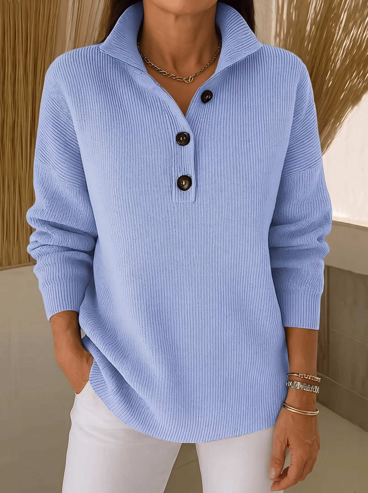 Rosalind™ | V-Neck Polo Sweater