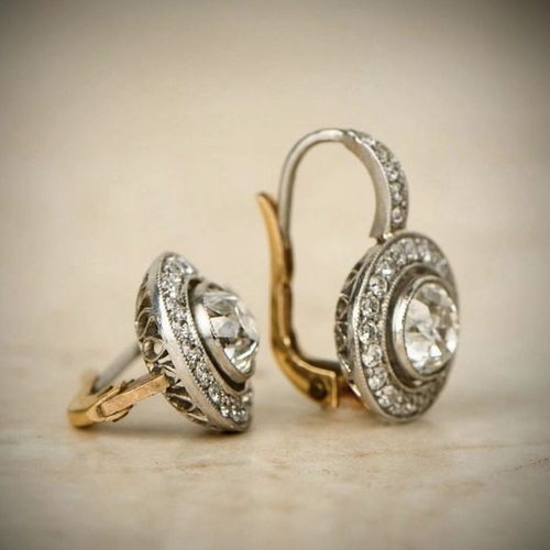 Faye - Vintage silver zirconia earrings