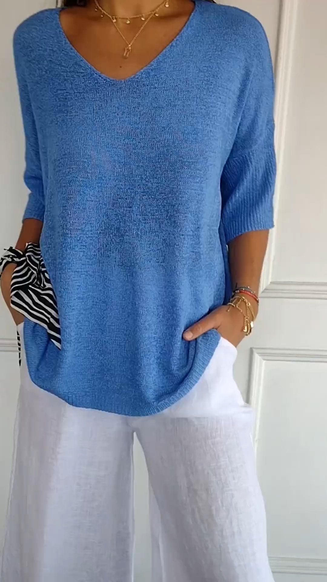Anna | Women’s V-Neck Knit Top