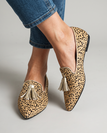 Diane™ | Cheetah Print Loafers with Gold Tassels