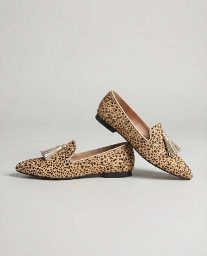 Diane™ | Cheetah Print Loafers with Gold Tassels