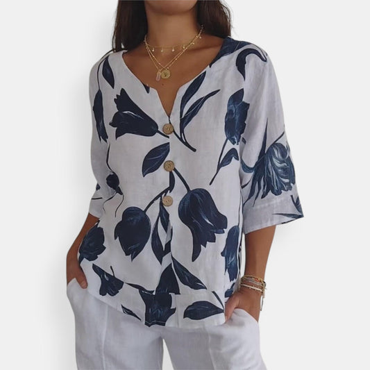 Maxine™ | Floral Button Blouse