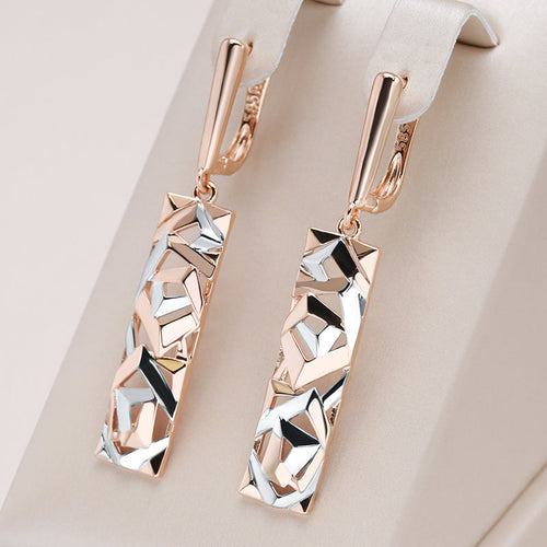 Tessa - 18-carat rose gold-plated long earrings