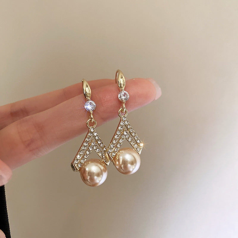 Arlene - 18-carat gold-plated natural pearl earrings