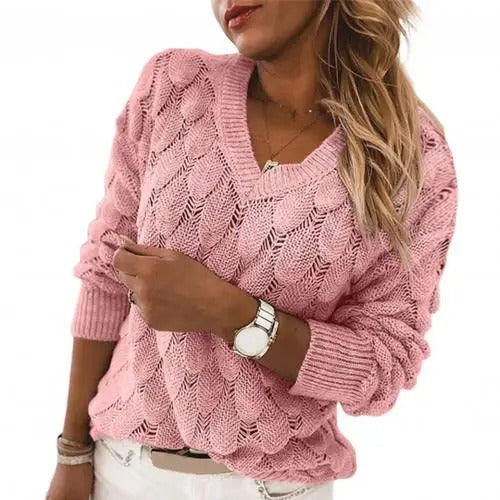 Harper™ | Relaxed Openwork V-Neck Sweater