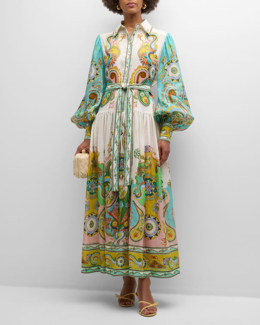 Rhea™ - Balloon Sleeve Maxi Dress