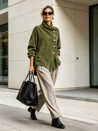 Rebecca™ | Corduroy Button-Up Top