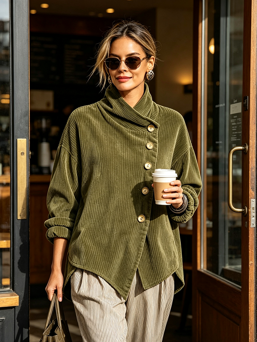 Rebecca™ | Corduroy Button-Up Top