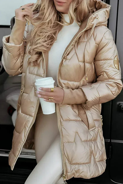 Danielle™ | Hooded Quilted Longline Puffer Jacket