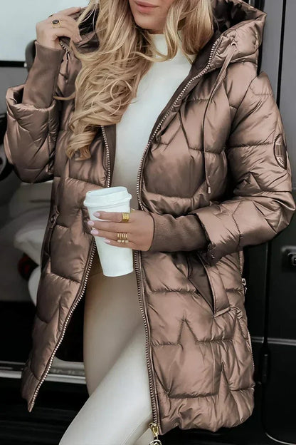Danielle™ | Hooded Quilted Longline Puffer Jacket