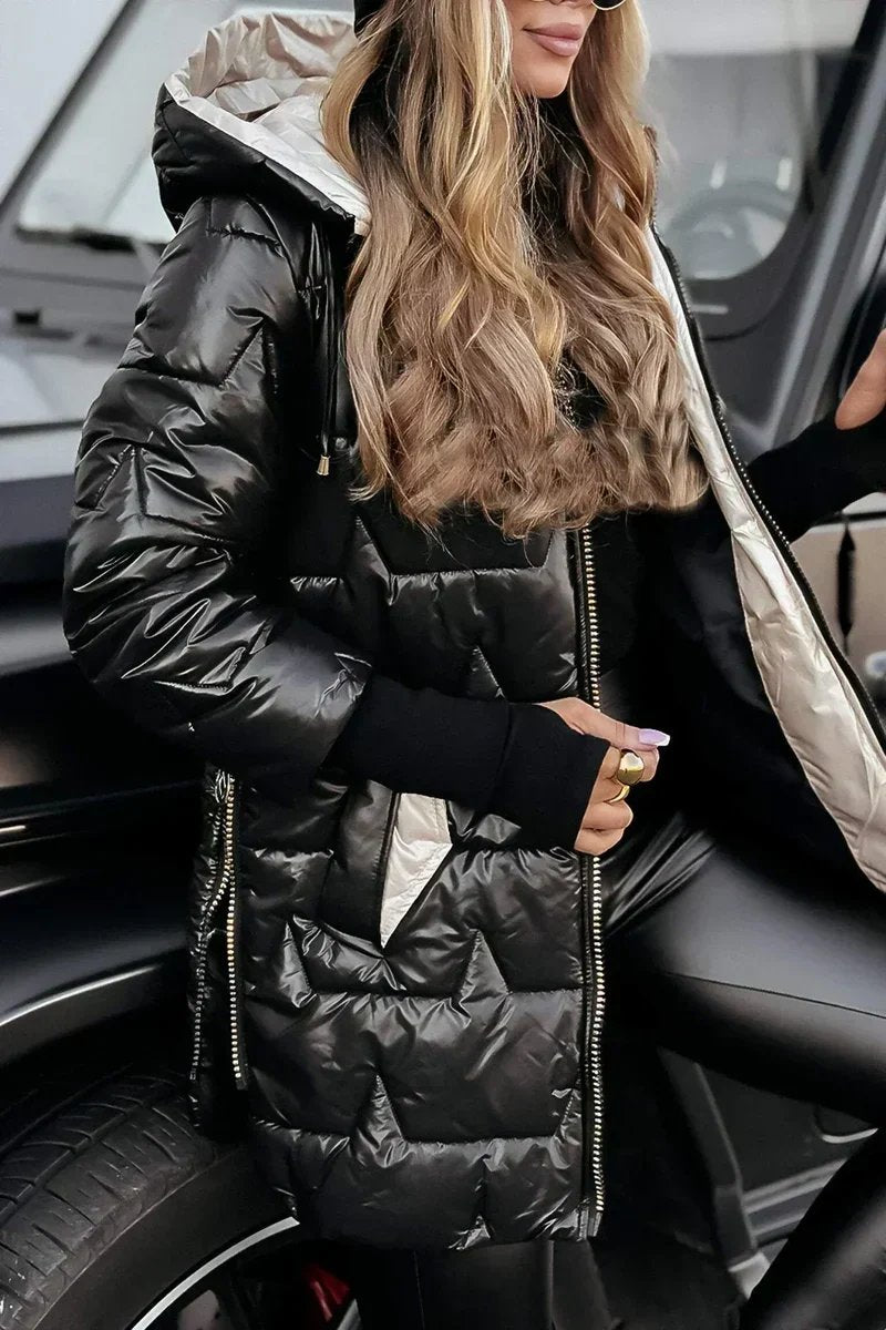 Danielle™ | Hooded Quilted Longline Puffer Jacket