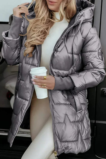Danielle™ | Hooded Quilted Longline Puffer Jacket