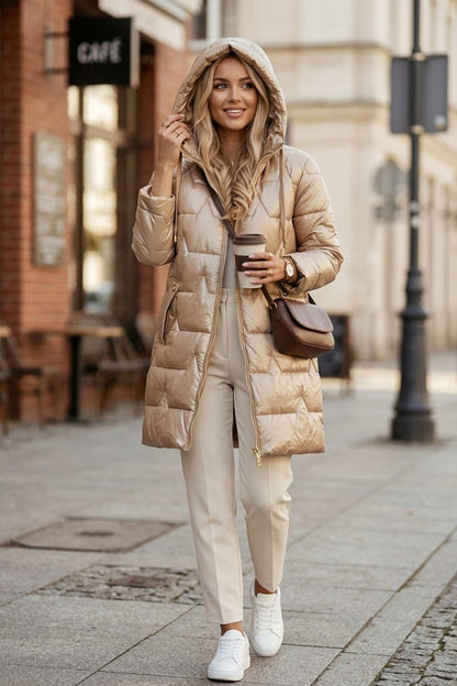 Danielle™ | Hooded Quilted Longline Puffer Jacket