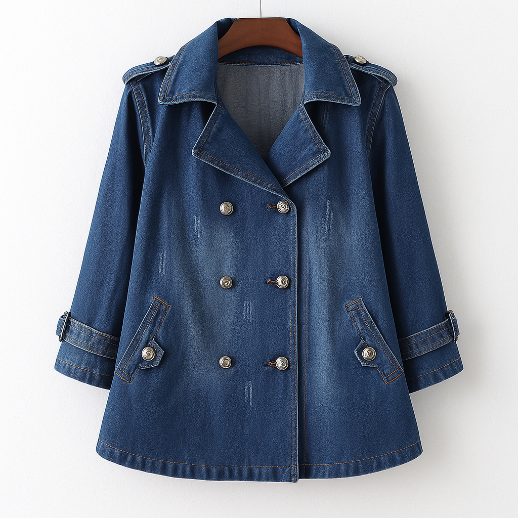 Riviera – Chic Denim Cape Jacket