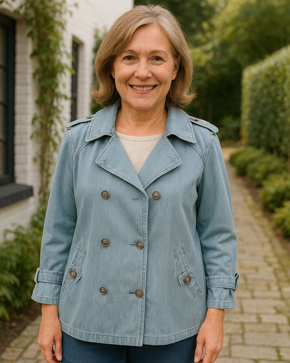 Riviera – Chic Denim Cape Jacket