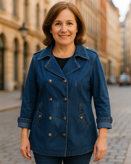 Riviera – Chic Denim Cape Jacket