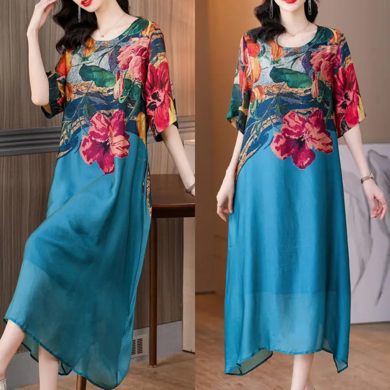 Debby - Elegant Floral Print Dress
