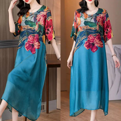 Debby - Elegant Floral Print Dress