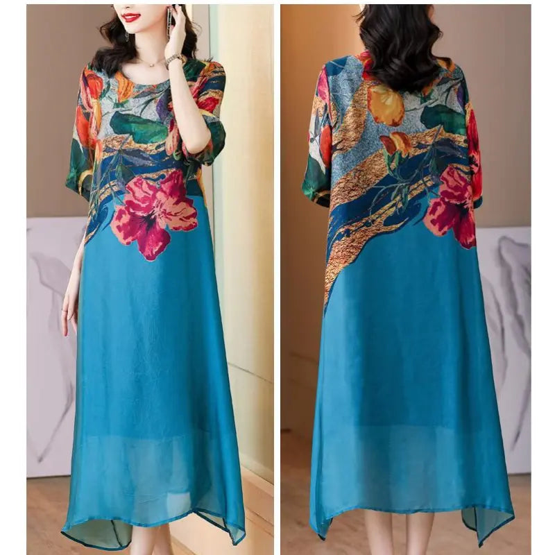 Debby - Elegant Floral Print Dress