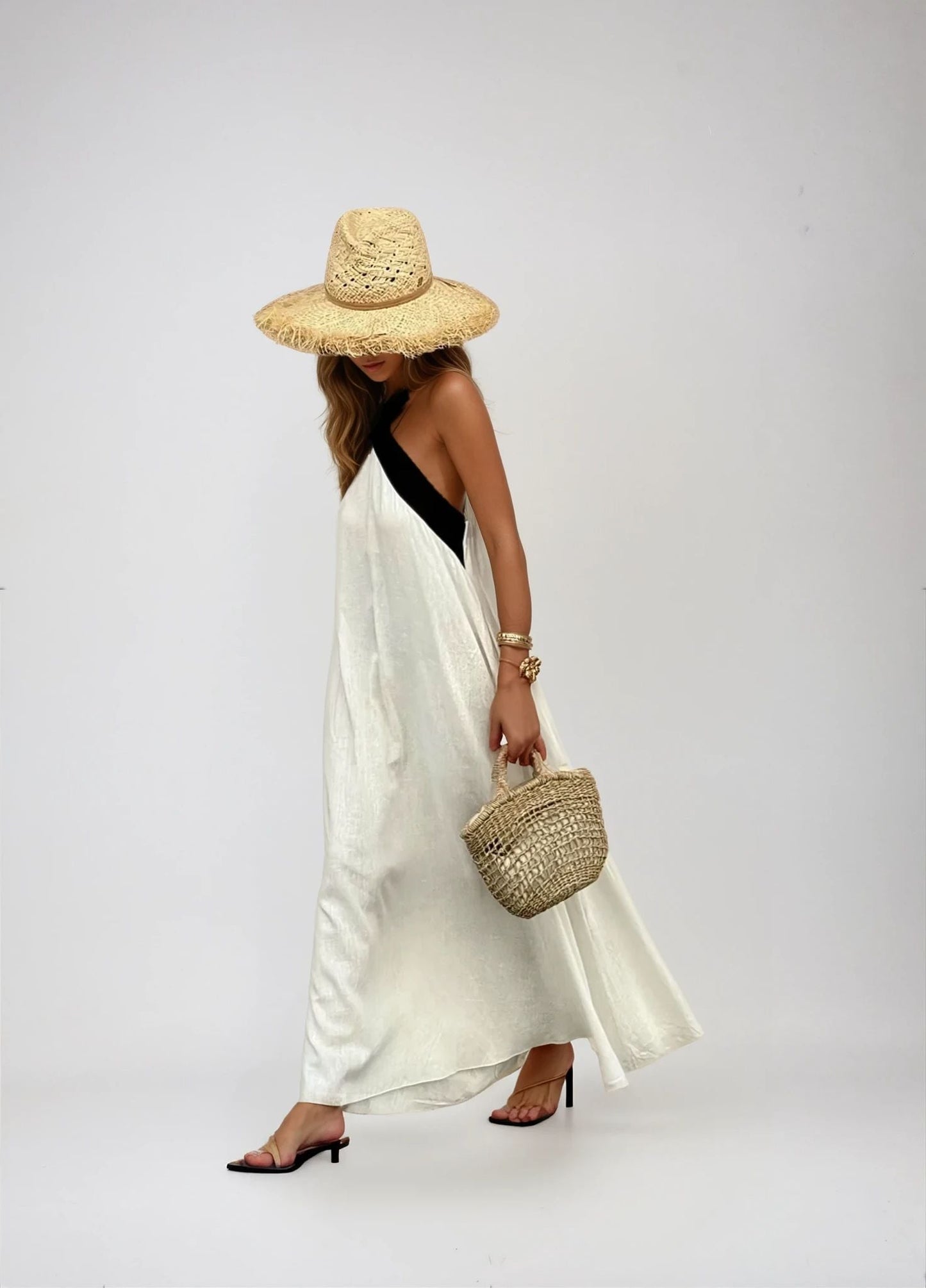 Lauren™ | Women's Long Dress with Crossover Neckline