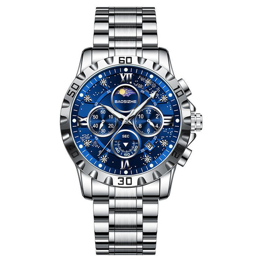 Luxury Chronograph Watch with Metal Strap